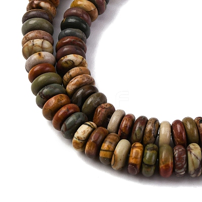 Natural Polychrome Jasper/Picasso Stone/Picasso Jasper Beads Strands G-L624-H04-6x2mm-1