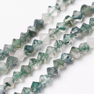 Natural Moss Agate Beads Strands G-E560-E04-4mm-1