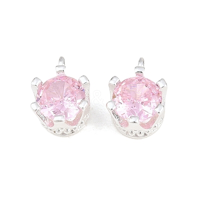 Brass Pave Cubic Zirconia Charms KK-CBABC34-09S-01-1