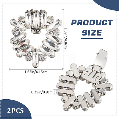 1 Pair Alloy Crystal Rhinestone Shoe Buckle Clips FIND-GF0005-99-1