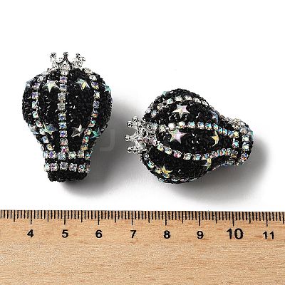 Crown Hot Air Balloon Acrylic Rhinestone Beads OACR-S048-03A-1
