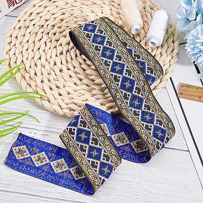 Ethnic Style Embroidery Polyester Ribbons OCOR-WH0060-56B-1