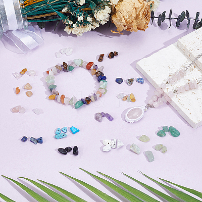 15 Styles Natural & Synthetic Mixed Gemstone Chips Beads G-PA0002-01-1