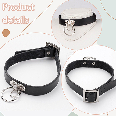 1Pc Punk Rock Style Cowhide Leather Choker Necklaces NJEW-CL0001-02-1
