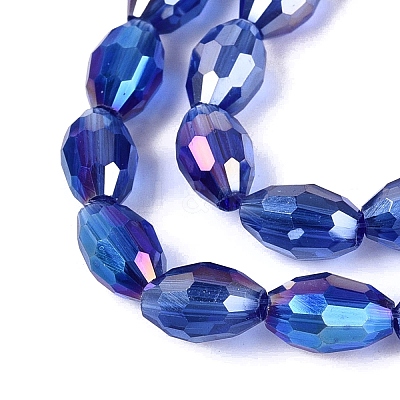 Electroplate Transparent Glass Beads Strands GL-N002-01A-A14-1