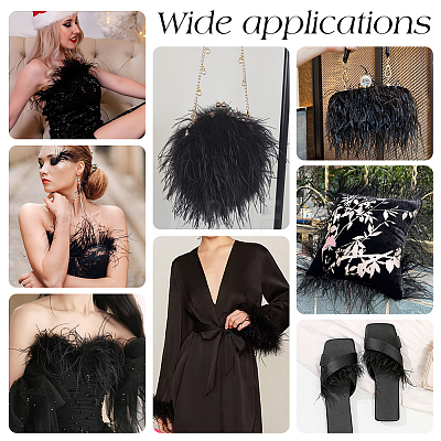 2 Yards Fashion Ostrich Feather Cloth Strand Costume Accessories FIND-GA0003-68B-1