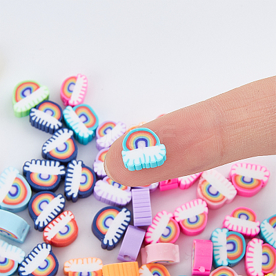 250pcs 10 Colors Handmade Polymer Clay Beads CLAY-DC0001-02-1