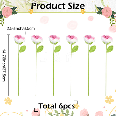 6Pcs Crochet Polyester Artificial Flower AJEW-SC0031-27-1