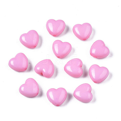 Pearl Pink Heart Acrylic Beads X-SACR-10X11-11-1