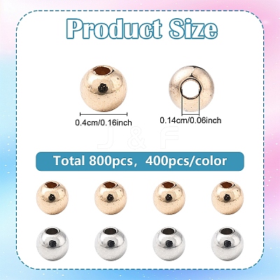 800Pcs 2 Colors CCB Plastic Round Beads FIND-YW0007-20-1