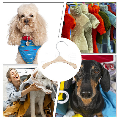 10Pcs 3 Styles Wood Clothes Hanger for Dog Cat AJEW-DR0001-09-1