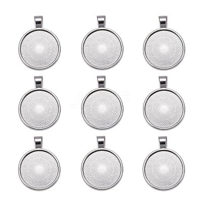 Tibetan Style Alloy Pendant Cabochon Settings TIBE-R295-055B-LF-1