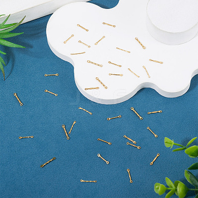 40Pcs 5 Styles 304 Stainless Steel Textured Bar Links Connector Charms STAS-TA0006-45-1