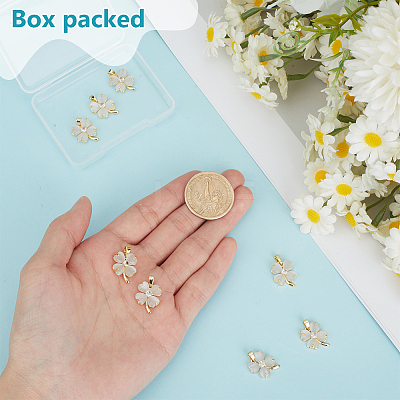 8Pcs Brass Micro Pave Clear Cubic Zirconia & Cat Eye Pendants KK-BC0015-63A-1