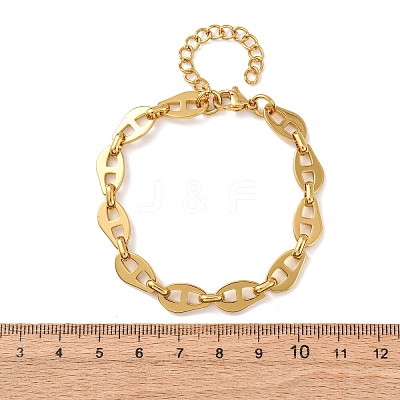 304 Stainless Steel Mariner Link Chains Bracelets for Women BJEW-F536-20G-1