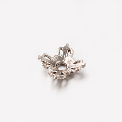 4-Petal Tibetan Style Alloy Bead Cap X-TIBE-O004-35AS-LF-1