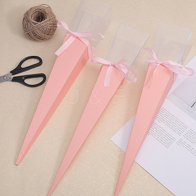 Cone Iridescent Paper Single Rose Packaging Gift Boxes CON-WH0085-50B-1