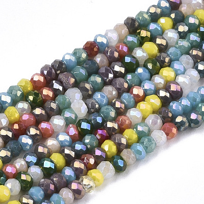 Electroplate Glass Beads Strands X-EGLA-N002-04-1