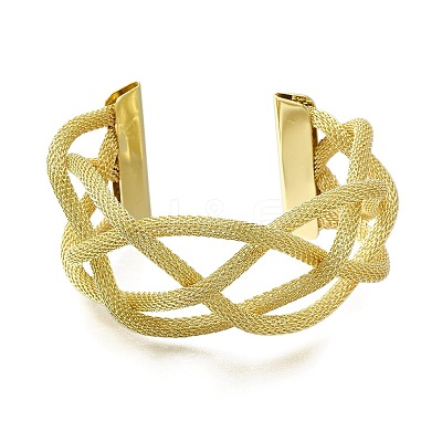 Hollow Alloy Braided Bangles BJEW-L697-001G-1