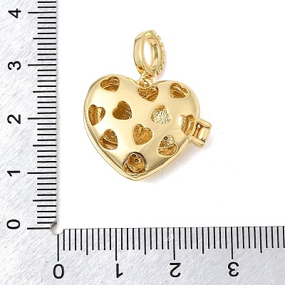Brass Micro Pave Clear Cubic Zirconia Locket Pendants KK-H267-028A-05-1