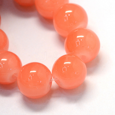 Baking Paint Imitation Jade Glass Round Bead Strands X-DGLA-Q021-4mm-31-1