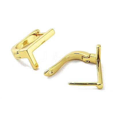 Brass Letter Stud Earrings for Women EJEW-A038-01L-G-1