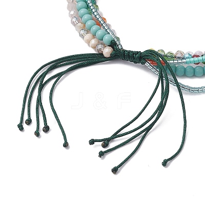 Glass Beaded Multi-strand Bracelets BJEW-JB10391-1