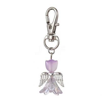 Angel Glass Pendant Decorations HJEW-JM01627-01-1