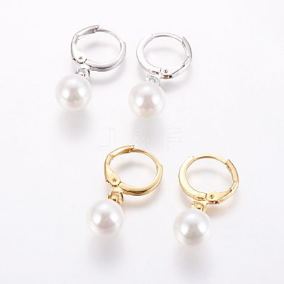 Brass Leverback Earrings EJEW-E196-03-1