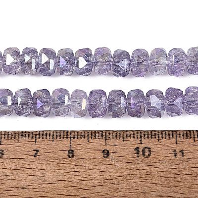 Electroplate Transparent Crackle Glass Beads Strands EGLA-Q135-01A-B07-1