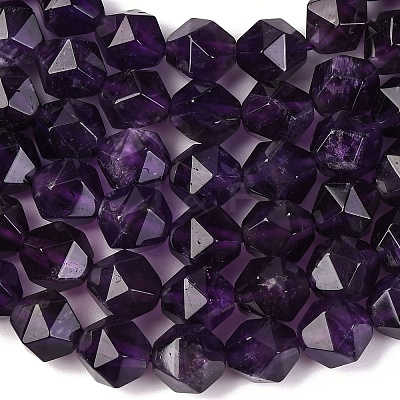 Faceted Natural Amethyst Beads Strands G-K066-09-8mm-1