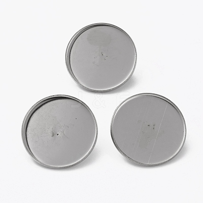 Non-Tarnish 304 Stainless Steel Brooch Cabochon Settings STAS-L253-010A-P-1