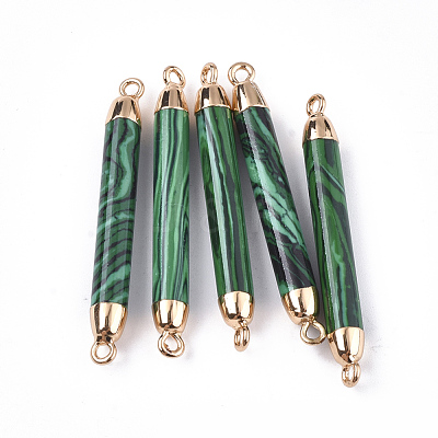 Electroplate Synthetic Malachite Links connectors G-S344-73B-1