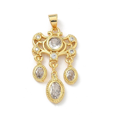 Brass Micro Pave Cubic Zirconia Pendants KK-H537-18G-1