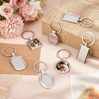 12Pcs 6 Style Alloy Blanks Keychains AJEW-GA0007-46-1