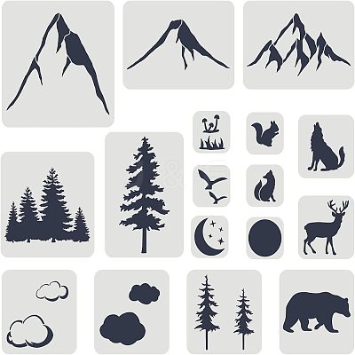 Plastic Drawing Painting Stencils Templates DIY-WH0172-691-1