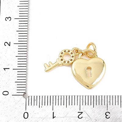 Valentine's Day Brass Micro Pave Clear Cubic Zirconia Pendants KK-H273-39G-03-1