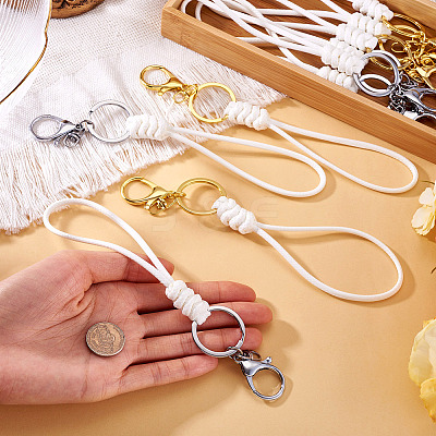 10Pcs 2 Colors Eco-Friendly Korean Waxed Polyester Cord Keychains KEYC-TA00035-1