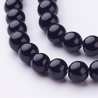 Natural Mashan Jade Round Beads Strands G-D263-8mm-XS32-1