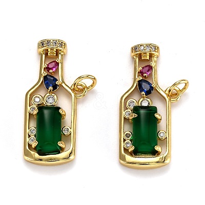 Brass Micro Pave Cubic Zirconia Pendants ZIRC-L100-045G-1