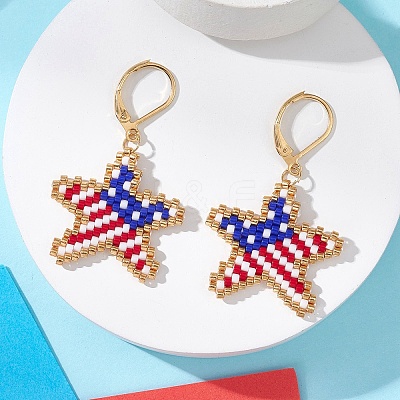Glass Seed Beads Dangle Earrings EJEW-MZ00695-1