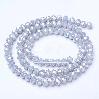 Electroplate Glass Beads Strands EGLA-A034-P8mm-B11-1