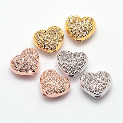 Brass Micro Pave Cubic Zirconia Hollow Beads ZIRC-N002-05M-1