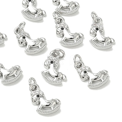 SHEGRACE Brass Micro Pave Cubic Zirconia Pendants XGRQ3D190-457P-1