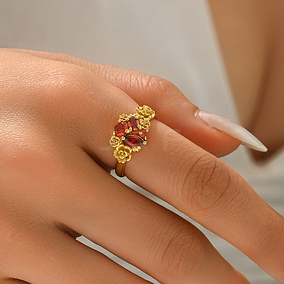 Brass Pave Cubic Zirconia Finger Rings for Women VD2246-2-1