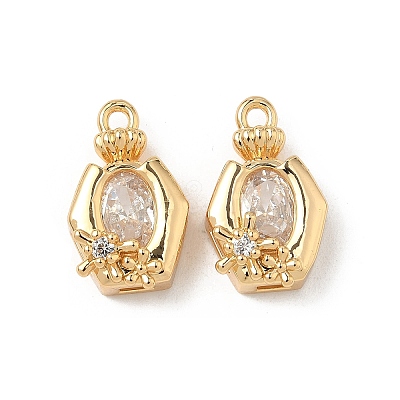Brass Micro Pave Cubic Zirconia Pendants KK-S531-06G-B-1