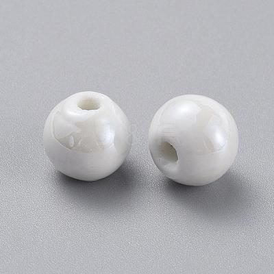 Glazed Porcelain Beads PORC-D001-10mm-04-1