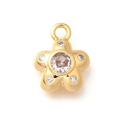 Brass Micro Pave Cubic Zirconia Charms KK-K294-20G-1