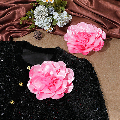 Flower Polyester Brooches JEWB-WH0039-56A-1