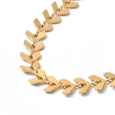 Enamel Ear of Wheat Link Chains Bracelet BJEW-P271-02G-1